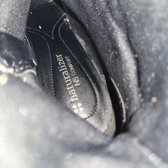 Naturalizer 5N Black Leather Heeled Boots - Picture 6 of 16